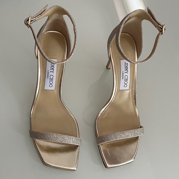 Jimmy Choo Alva 85 glittered leather sandals - Size 38 - Picture 3 of 8